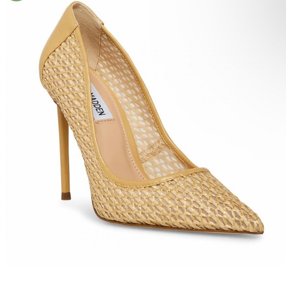 STEVE MADDEN Vala Natural Raffia Pumps - Picture 2 of 5